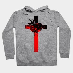 Red and Black Cross Hoodie